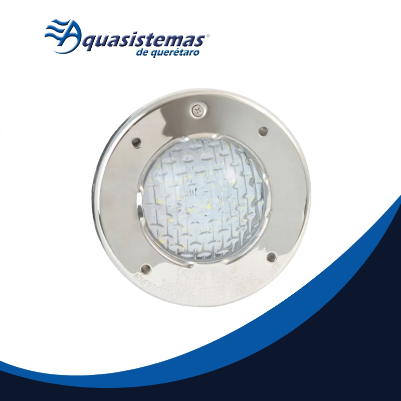 Reflector LED subacuático marca Aquex para iluminación de piscinas y jacuzzis
