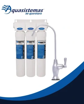 Sistema de ultrafiltración de agua Watts de 3 etapas con grifo