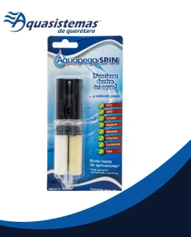 Presentación del adhesivo Aquapega de Spin para reparaciones en piscinas.