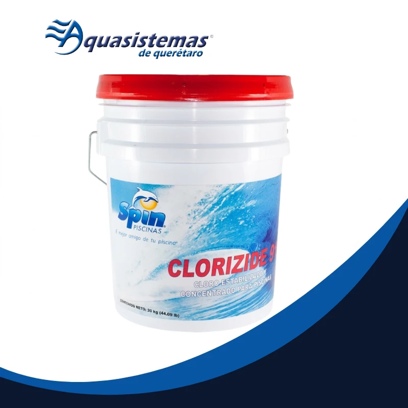 Presentación de Clorizide 91 grano fino, cloro concentrado para desinfección de albercas.