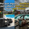 Comparativa visual: una bomba de alberca nueva y bien cuidada frente a una bomba oxidada y dañada por falta de mantenimiento.