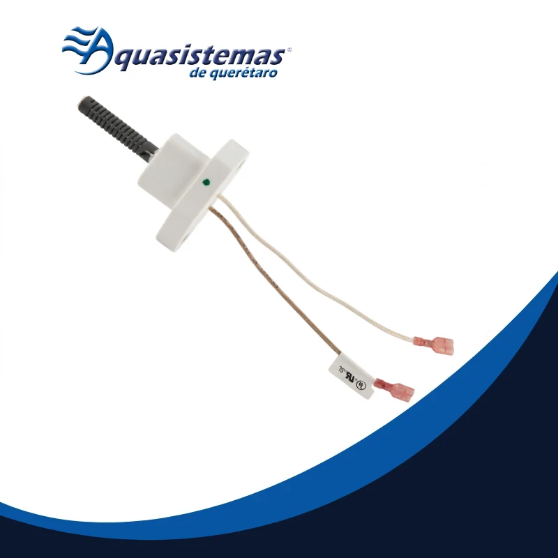 Encendedor de superficie caliente con base de brida cerámica y cables de conexión.