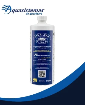 Botella de 1 litro de sellador Fix A Leak para reparación de fugas en piscinas.