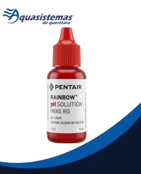 Gotero de 15 ml de reactivo Rojo Fenol para el análisis de pH en piscinas.