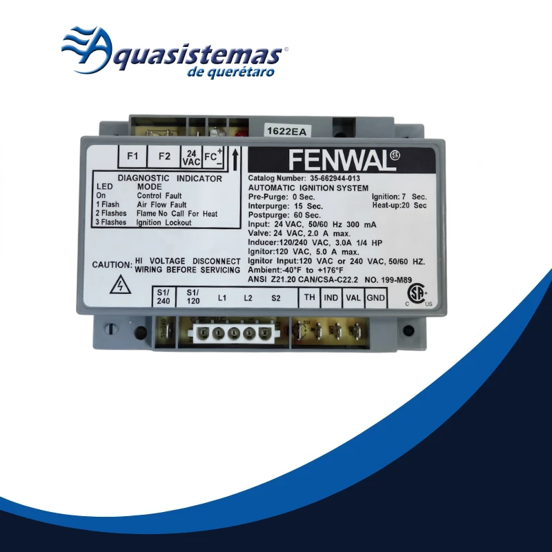 Tarjeta de control de encendido electrónico Fenwal para sistemas a gas.