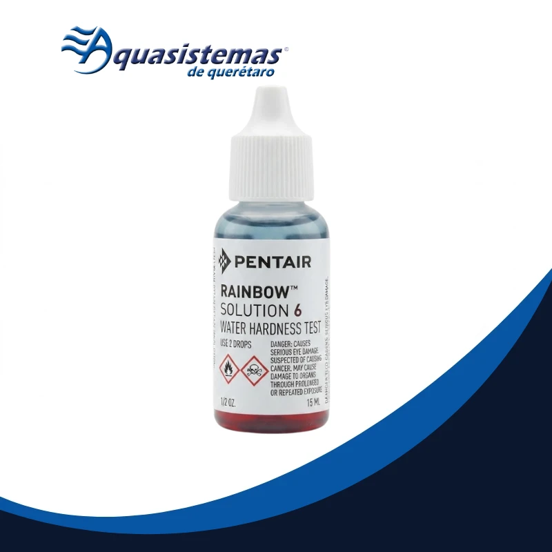 Gotero de 15 ml con reactivo No. 6 para pruebas de alcalinidad en agua de albercas.