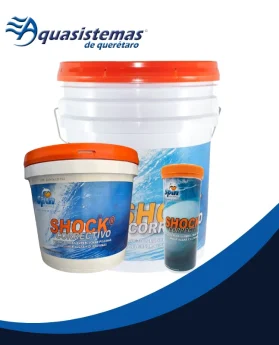 Envase de tratamiento Shock Correctivo Spin para recuperación rápida de agua en albercas.