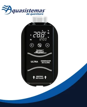 Generador de cloro salino Ultra SMART Inter Water con conectividad WiFi para piscinas.