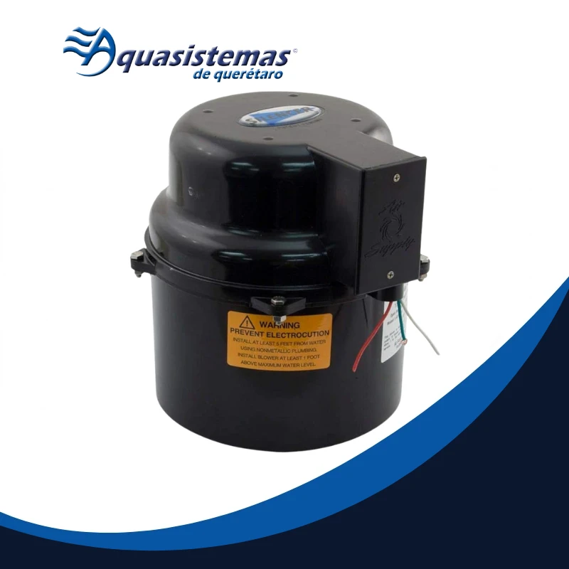 Soplador Silencer de Air Supply de 1 HP para spa con caja de conexiones.