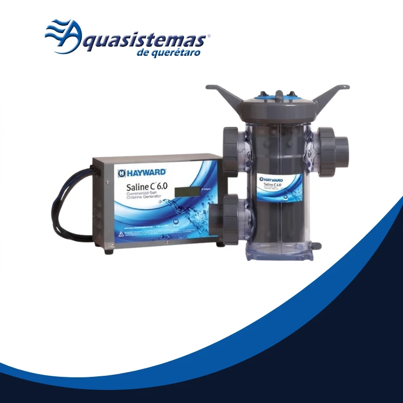 Sistema de cloración salina comercial Hayward Saline C 6.0 y 11.0 para albercas públicas.