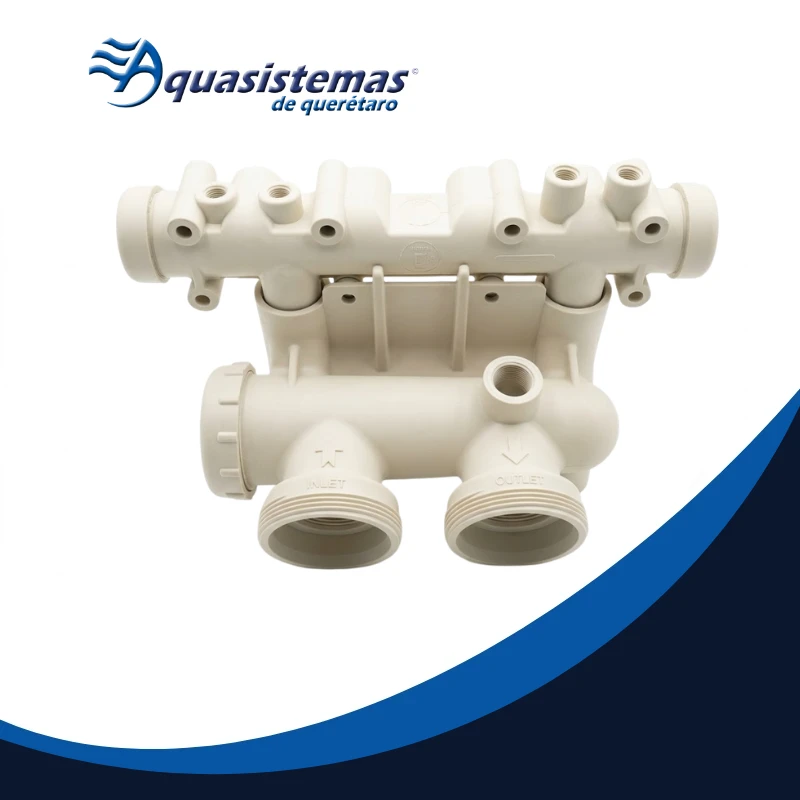 Ensamblaje de colector de entrada y salida (manifold header) para calentador de piscina Pentair MiniMax.